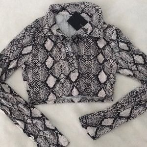 Snake print crop top